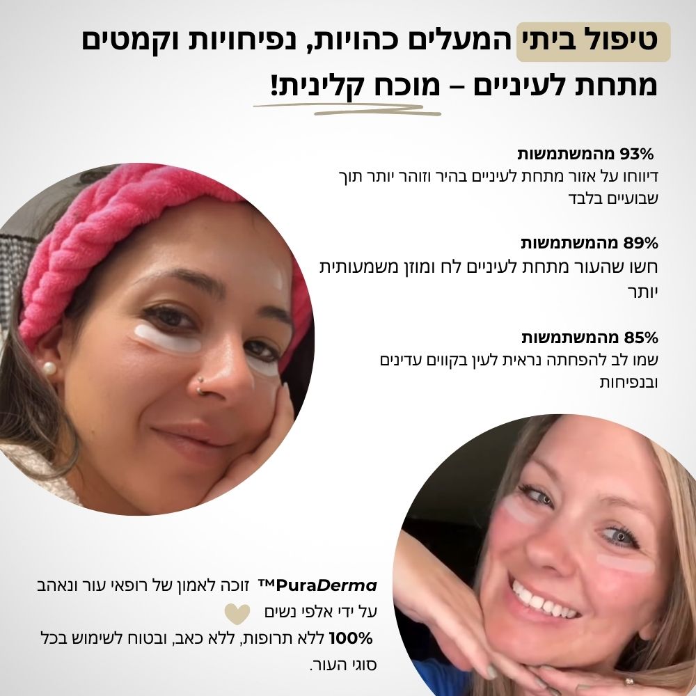 פאצ'ים לטיפול בכהויות, נפיחות וקמטוטי עניים - PuraDerma™